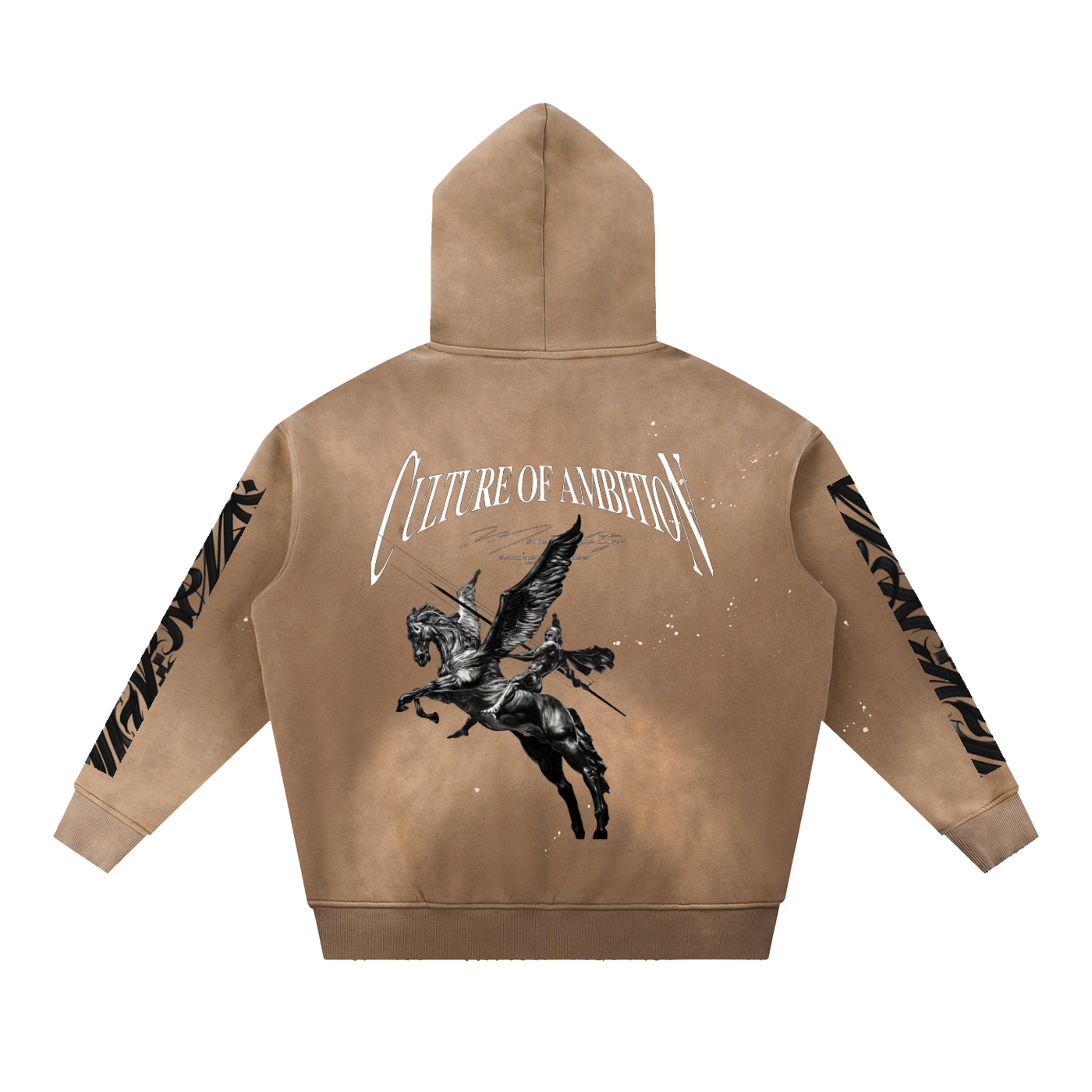 Vintage Washed Frayed Fleece Hoodie