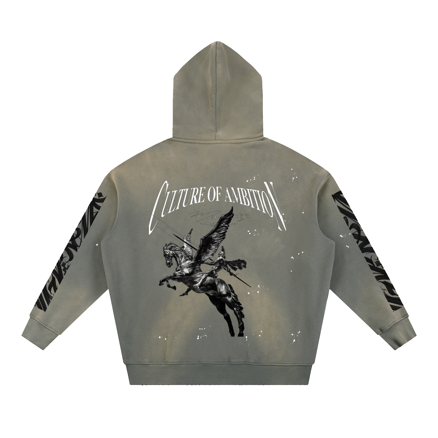 Vintage Washed Frayed Fleece Hoodie