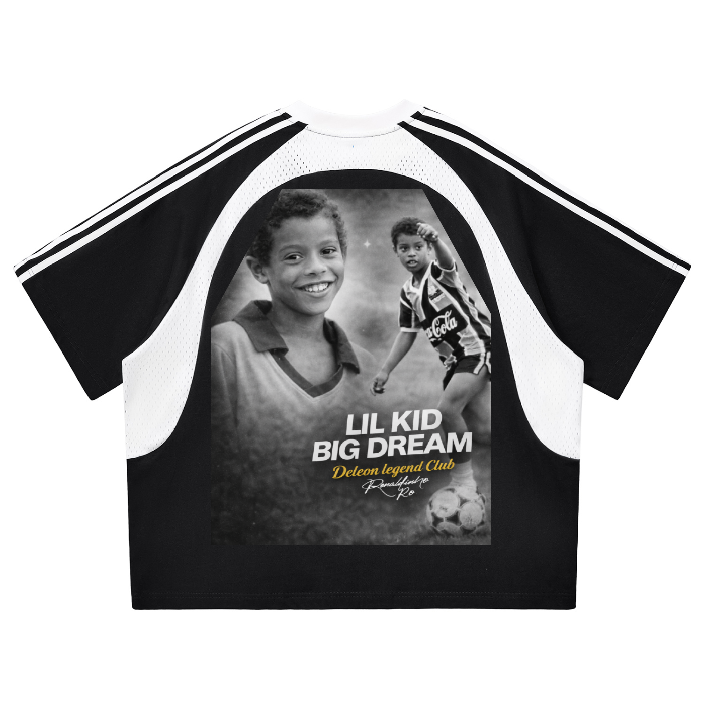 Contrast Stripes Panel Mesh T-shirt