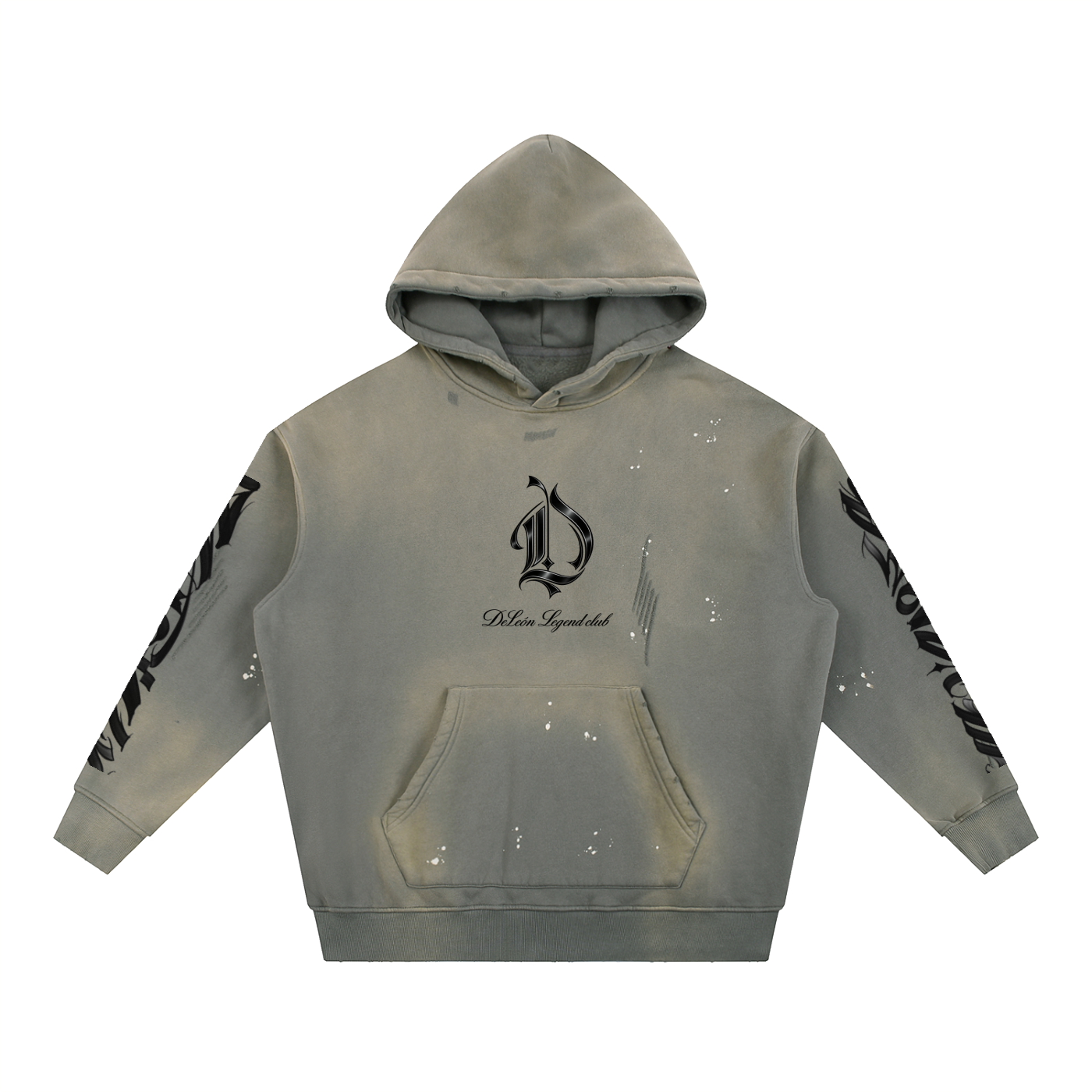 Vintage Washed Frayed Fleece Hoodie