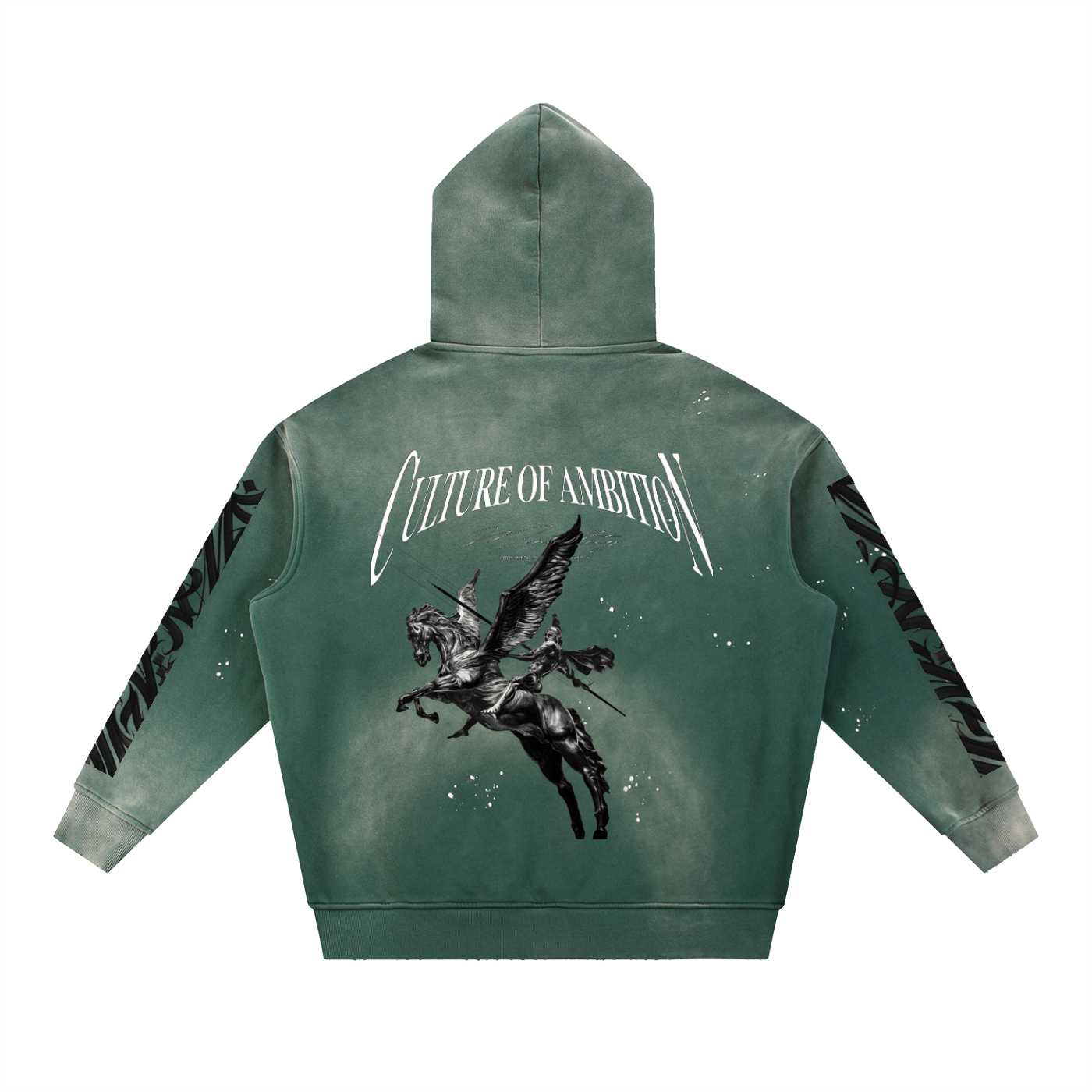 Vintage Washed Frayed Fleece Hoodie