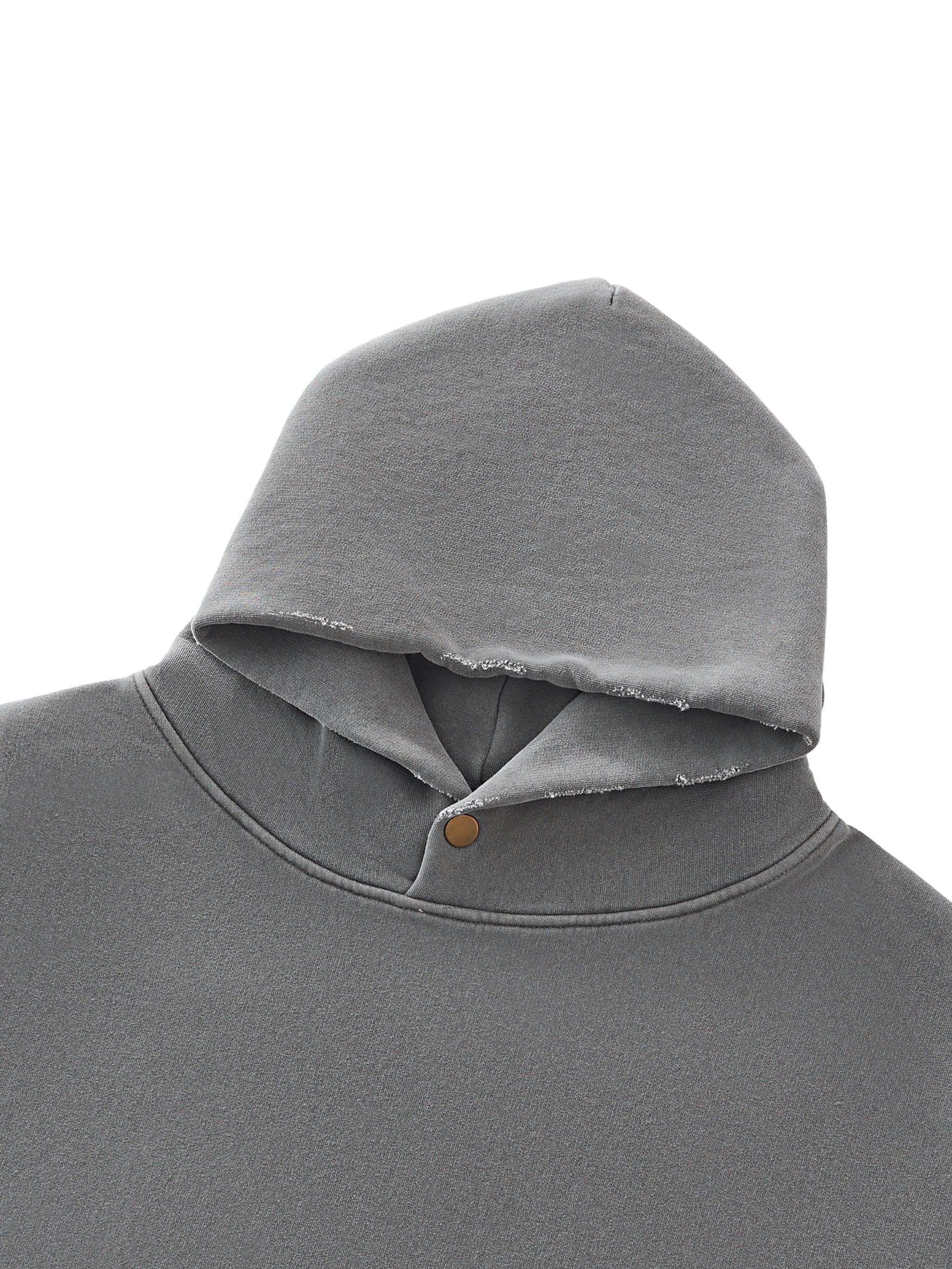 Frayed Enzyme Washed Fleece Hoodie