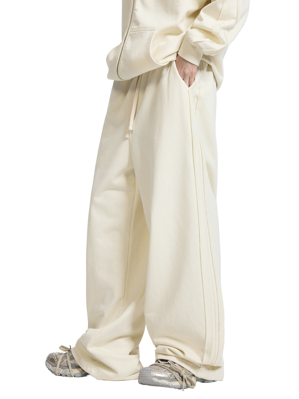 Contrast Tape Straight-Leg Sweatpants