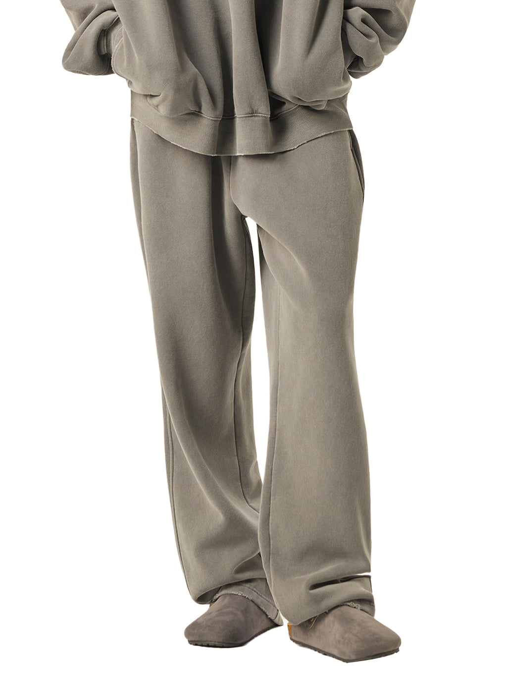 Frayed Enzyme Washed Fleece Sweatpants