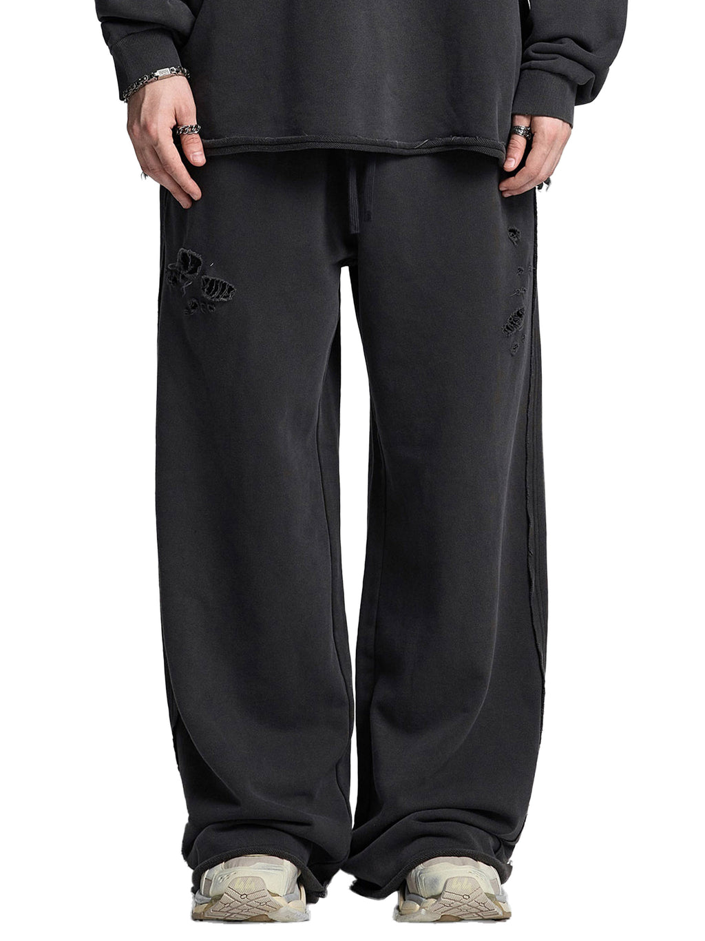 Snow Washed Raw Edge Sweatpants
