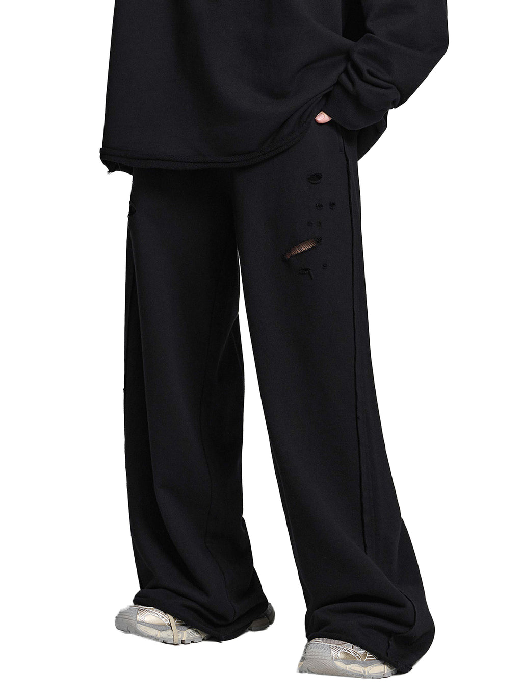 Snow Washed Raw Edge Sweatpants