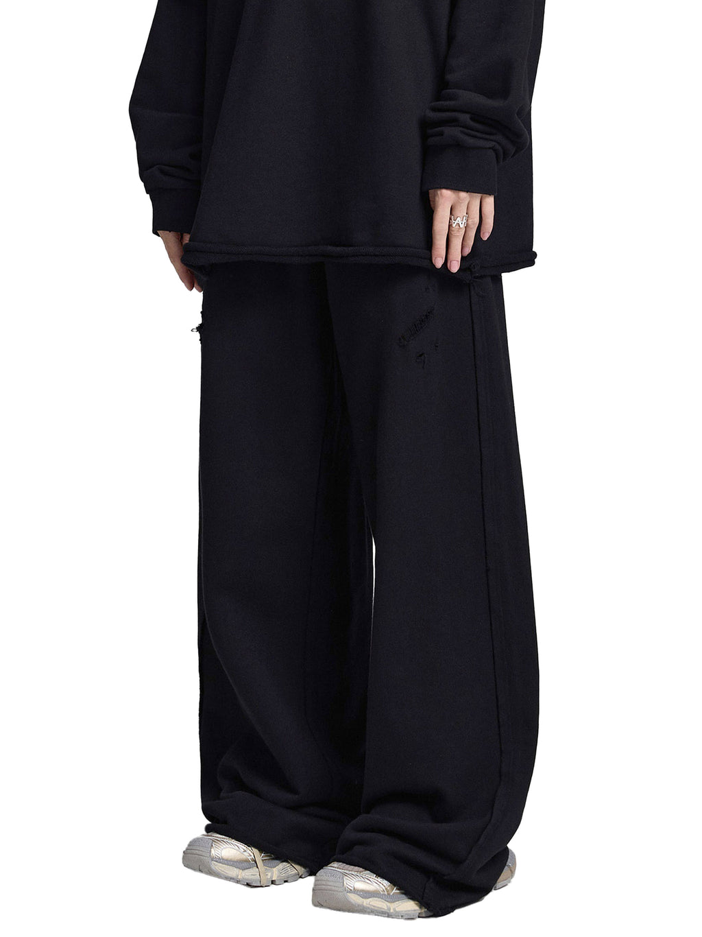 Snow Washed Raw Edge Sweatpants