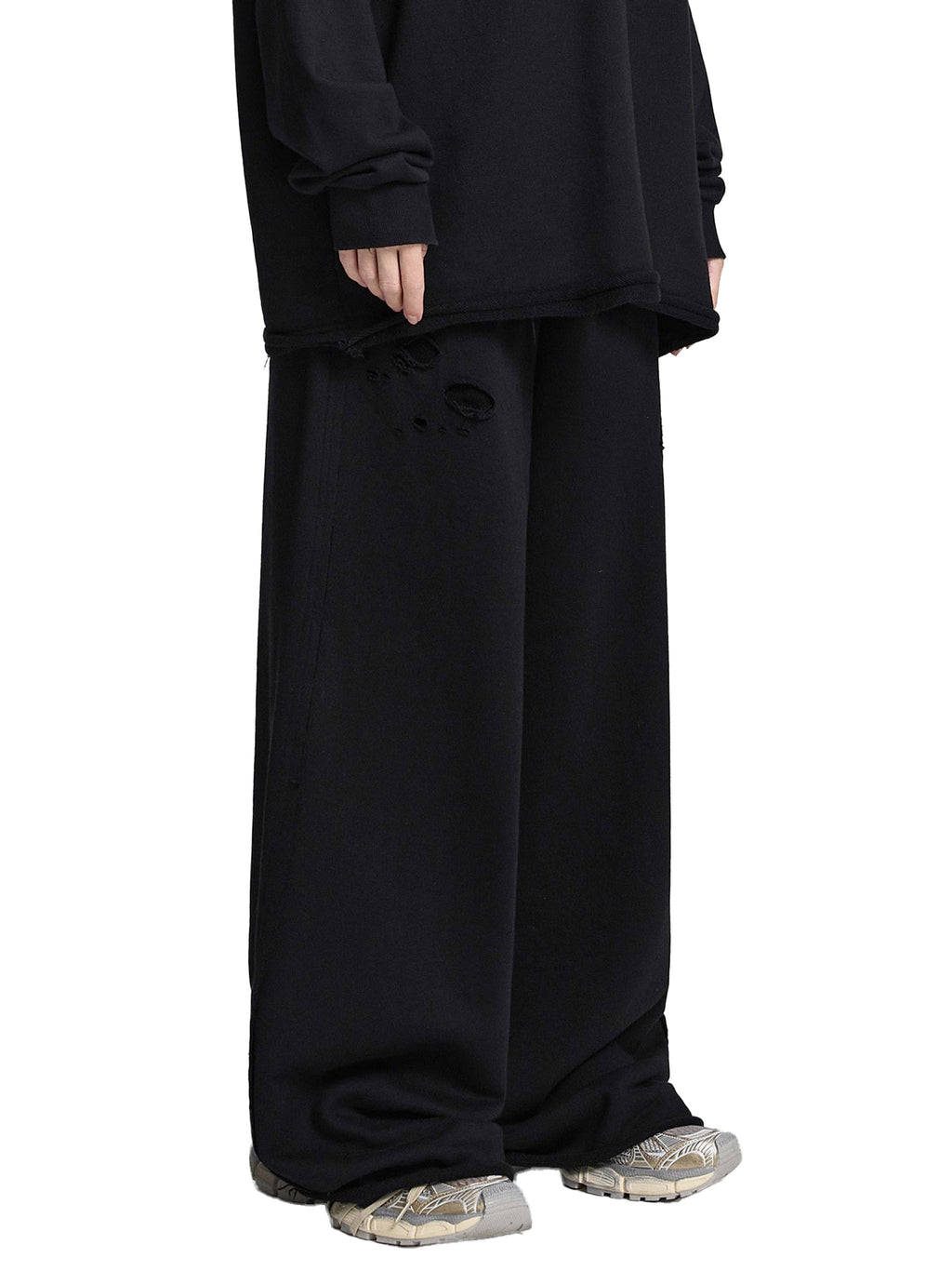 Snow Washed Raw Edge Sweatpants